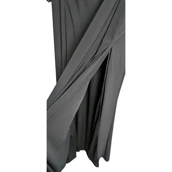 Mac Duggal Black Faux Tuxedo Long Sleeve Formal Gown Size 6 NWT - Picture 9 of 12